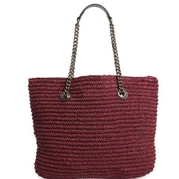 Kurt Geiger London Chelsea Raffia Tote, Shopper Hobo Bag,Deep Purple ,Eagle Head - Picture 2 of 7
